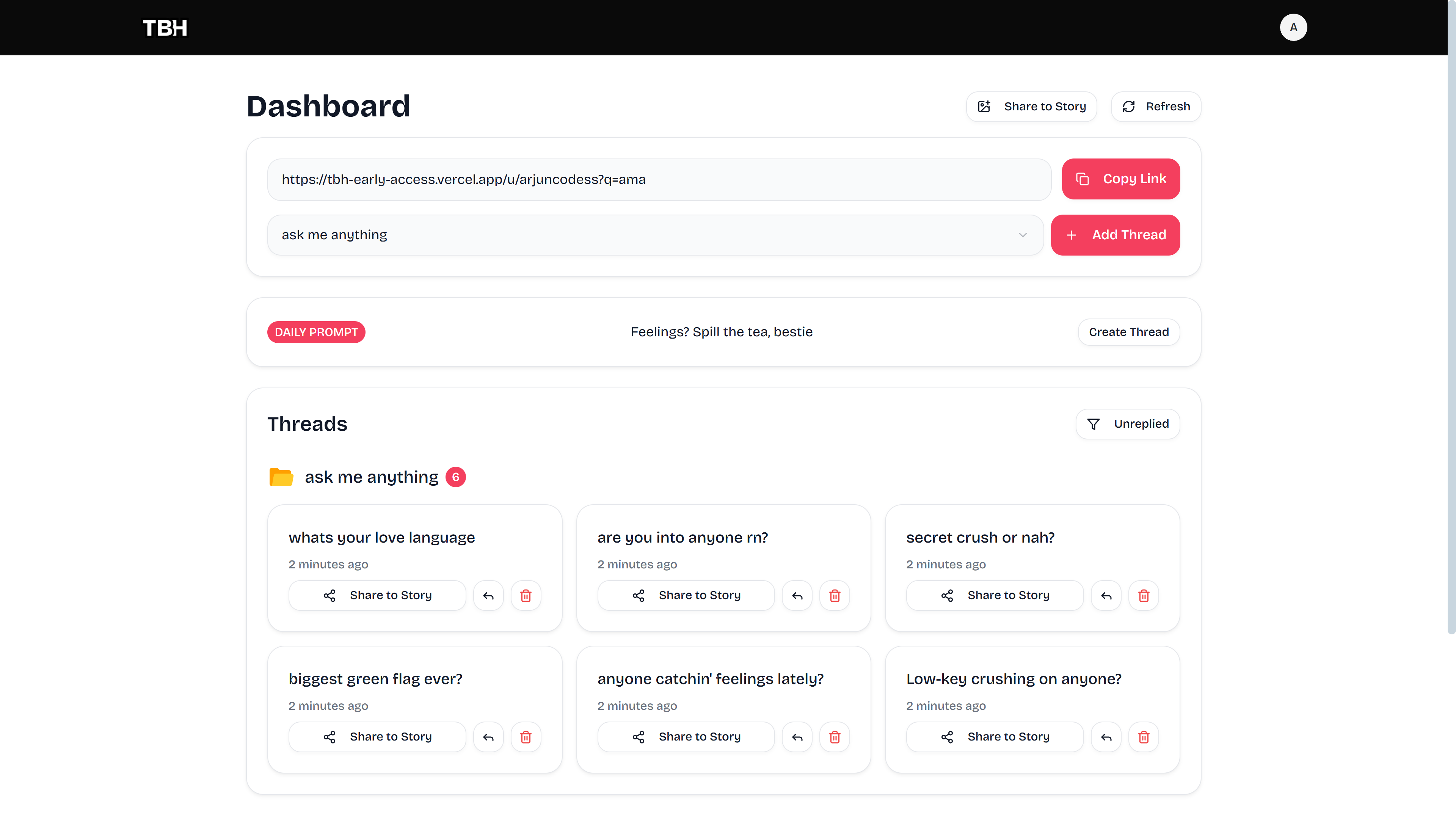 TBH - Anonymous Q&A App